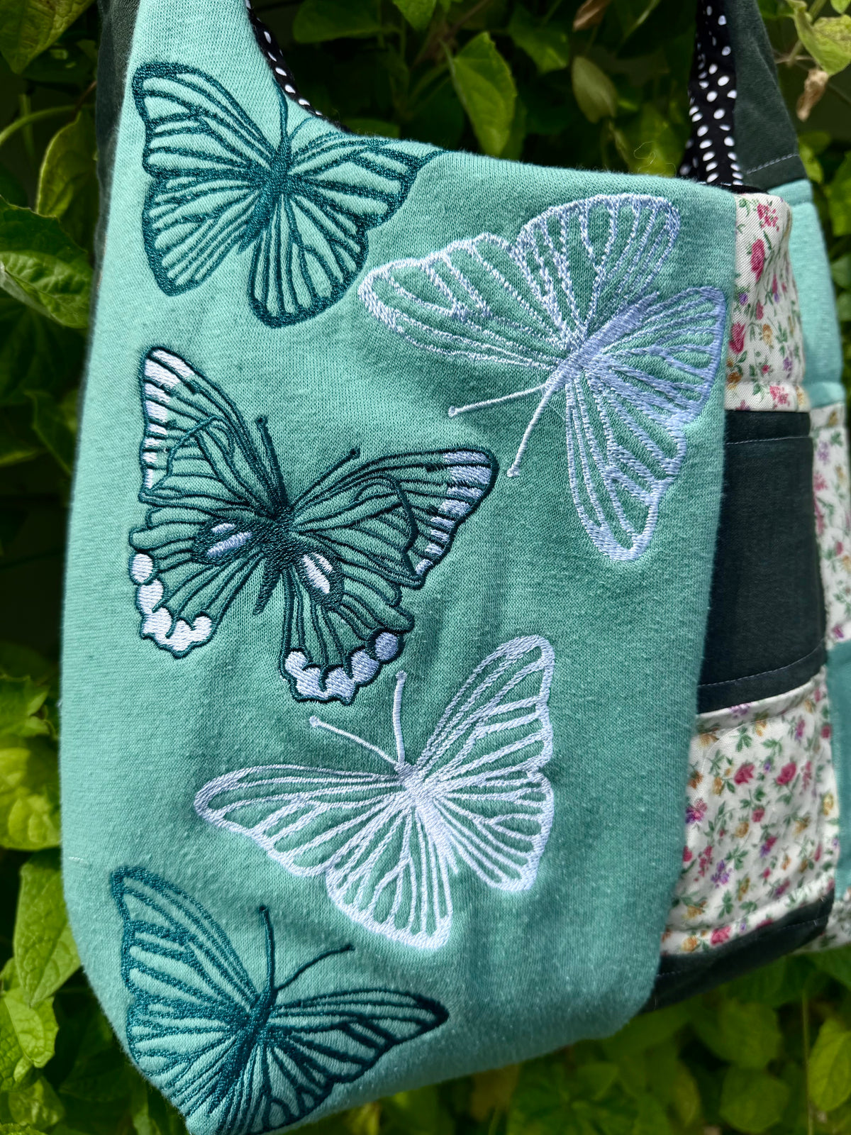 Wings & Wildflowers- One-of-a-Kind Upcycled Tote
