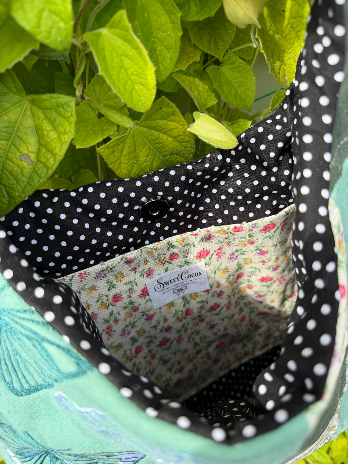 Wings & Wildflowers- One-of-a-Kind Upcycled Tote