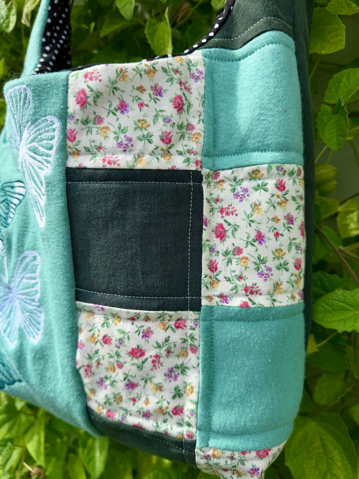 Wings & Wildflowers- One-of-a-Kind Upcycled Tote